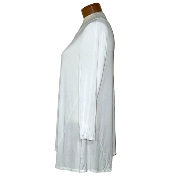 New Directions - Women's Size L Solid White Blouse - 3/4 Sleeves Round Neckline - Picture 14 of 14